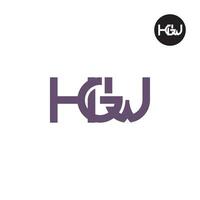 carta hgw monograma logotipo Projeto vetor