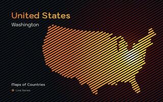 a Unidos estados mapa com ouro linhas vetor