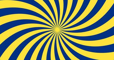 uma amarelo e azul listrado fundo com uma espiral vetor