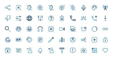 social meios de comunicação ui ícone conjunto vetor