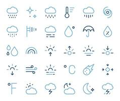 clima ícones conjunto - meteorologia previsão símbolos vetor coleção