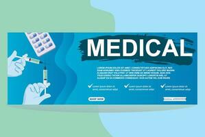 médico bandeira Projeto modelo vetor