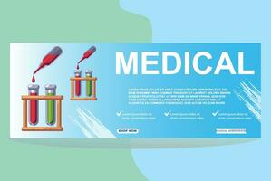 médico bandeira Projeto modelo vetor