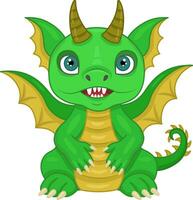 vetor ilustração do uma dragão.fofo conto de fadas Dragão. uma pequeno verde Dragão ou dinossauro, uma fofa personagem em uma estrelado fundo. uma fabuloso monstro. a símbolo do 2024.