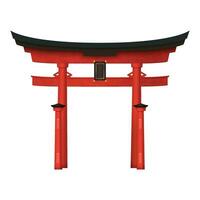 vetor uma torii portão ponto de referência do xintoísmo santuário dentro Japão