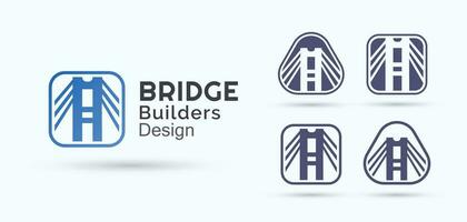 ponte construtor logotipo Projeto agrupar vetor