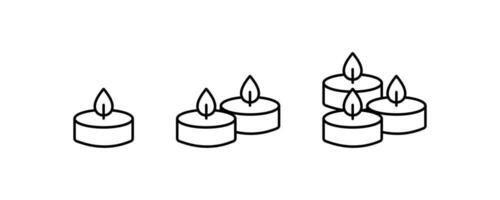 queimando velas ícone definir. editável AVC. vetor ilustração Projeto.