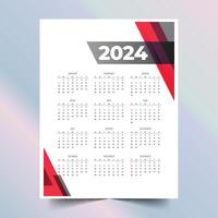 moderno estilo 2024 mês planejador calendário disposição Projeto vetor