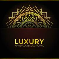 estilo luxuoso dourado mandala fundo vetor Projeto