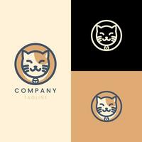 gato logotipo vintage minimalismo vetor