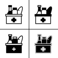 vetor Preto e branco ilustração do médico equipamento ícone para negócios. estoque vetor Projeto.