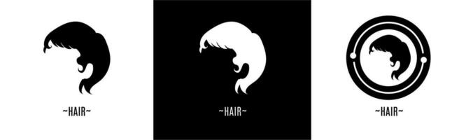 cabelo logotipo definir. coleção do Preto e branco logotipos. estoque vetor. vetor