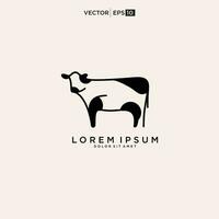 design de logotipo de estilo moderno de vaca premium monoline vetor