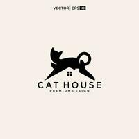 gato casa logotipo. vetor logotipo para animal fazer compras