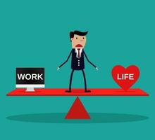 empresário equilibrar trabalho e vida. vetor