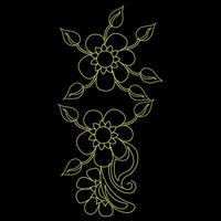 livre vetor conjunto do botânico folha rabisco flores silvestres botânico linha arte desenhos coleção