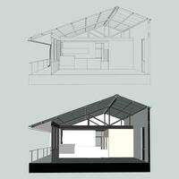 desenhando seção perspectiva modelo aço estrutura café fazer compras vetor