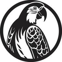 aviária charme desenrolado logotipo Projeto ícone vibrante penugento delicadeza papagaio icônico emblema vetor