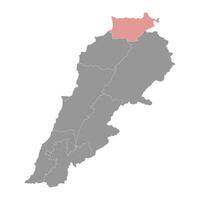 Akkar governadoria mapa, administrativo divisão do Líbano. vetor ilustração.