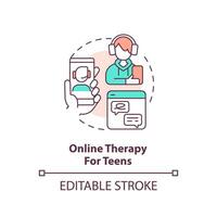 2d editável conectados terapia para adolescentes fino linha ícone conceito, isolado vetor, multicolorido ilustração representando conectados terapia. vetor