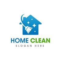 casa limpeza serviço o negócio logotipo. casa limpar \ limpo logotipo com vassoura varrer símbolo ícone Projeto vetor