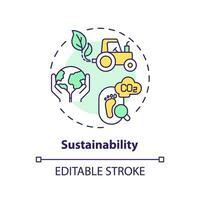 2d editável multicolorido sustentabilidade ícone, criativo isolado vetor, fino linha ilustração representando agrícola clusters. vetor