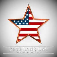 veteranos dia do EUA com Estrela dentro nacional bandeira cores americano bandeira. honrando todos quem servido. vetor ilustração