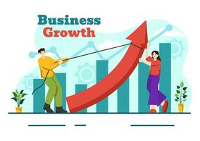 o negócio crescimento vetor ilustração com seta alvo direção acima, aumentar lucros, impulso e idéia planejamento dinheiro aumentando dentro plano fundo