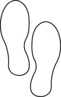 pegadas humano ícone dentro linha silhueta, isolado em sapato solas impressão botas, bebê, homem, mulheres pé impressão piso impressão ícone pés descalços. vetor para aplicativos, local na rede Internet