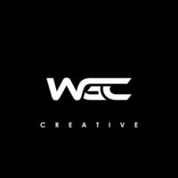 wgc carta inicial logotipo Projeto modelo vetor ilustração