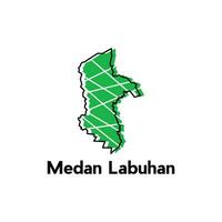 vetor mapa cidade do Medan labuhan, elemento gráfico ilustração modelo Projeto