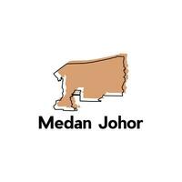 vetor mapa cidade do Medan Johor, elemento gráfico ilustração modelo Projeto