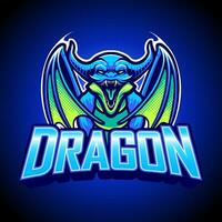 a azul Dragão esport logotipo vetor