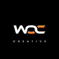 woc carta inicial logotipo Projeto modelo vetor ilustração