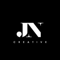 JN carta inicial logotipo Projeto modelo vetor ilustração