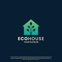 eco casa logotipo Projeto. moderno verde casa logotipo para seu o negócio vetor