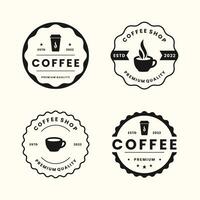retro café logotipo Projeto coleção. vintage crachá café logotipo modelo vetor