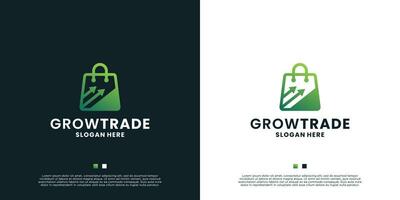 moderno crescimento comércio logotipo Projeto com gradiente cor vetor