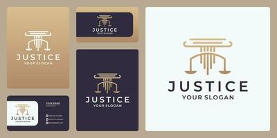 escalas ilustração vetorial. projeto de vetor de logotipo de advogado. modelo de design de logotipo de lei de justiça
