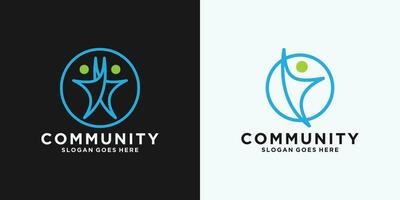 modelo de design de logotipo da comunidade minimalista vetor
