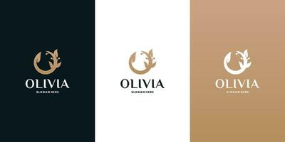 olívia, Oliva óleo logotipo Projeto para Cosmético e beleza Cuidado vetor
