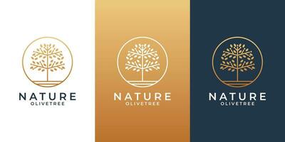 criativo idéia mundo natureza Oliva árvore logotipo Projeto para seu o negócio salão, spa, Cosmético, recorrer, vetor