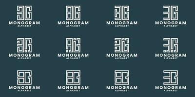 b g logotipo Projeto agrupar monograma alfabeto vetor