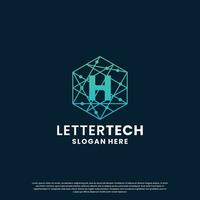 carta h logotipo Projeto para tecnologia, Ciência e laboratório o negócio companhia identidade vetor