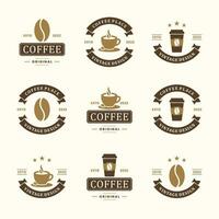 conjunto do retro café logotipo coleção. vetor