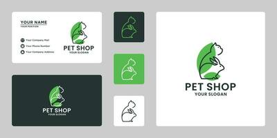 animal comprar, animal Cuidado logotipo Projeto combinar com folha sombra vetor