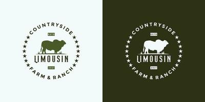 limusine logotipo Projeto vintage crachá para seu o negócio rancho, vetor