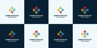 conjunto do família grupo comunidade logotipo Projeto coleção vetor