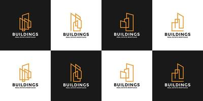 agrupar construção real Estado logotipo Projeto linha arte estilo para seu o negócio vetor