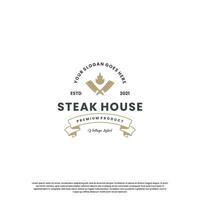 bife casa, carne bife logotipo Projeto vintage para restaurante o negócio vetor